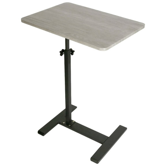 YYuan Steel-Wooden Adjustable Height C-Shaped Side Table,  Laptop Stand for Living Room, Bedroom, Corners, and Office，Gray, 15.74*23.62(in)