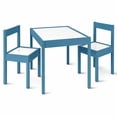 thumbnail interactive-video image 1 of Mainstays Kids 3-Piece Dry Erase Activity Table and Chair Set for Learning, Drawing & Creative Play, Blue, 1 of 8