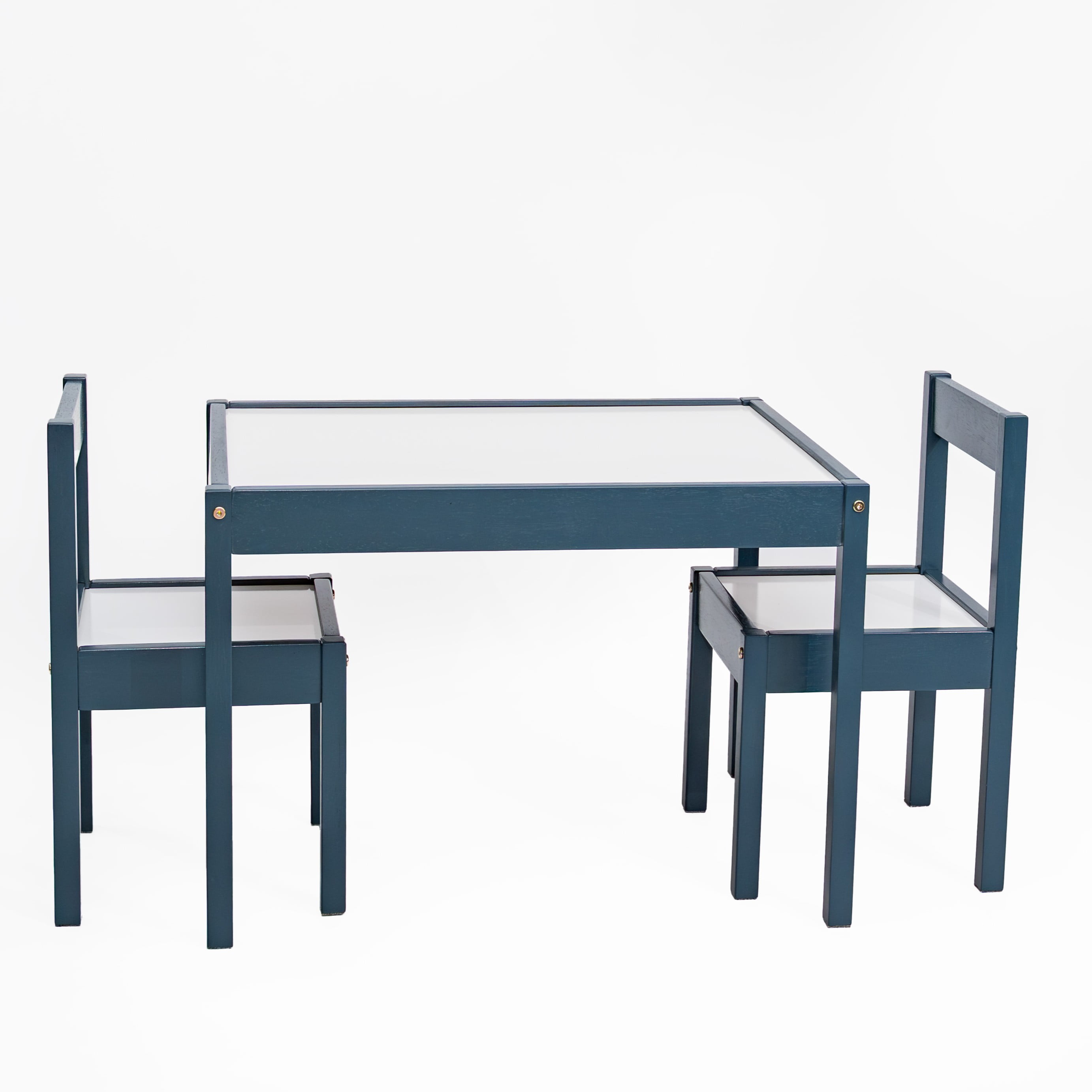 Your Zone Child 3-Piece Table and Chairs Set in Espresso, Safe