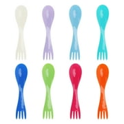 Your Zone 8-Piece Multi-Colored Plastic Spork Set   Spoon and Fork in One
