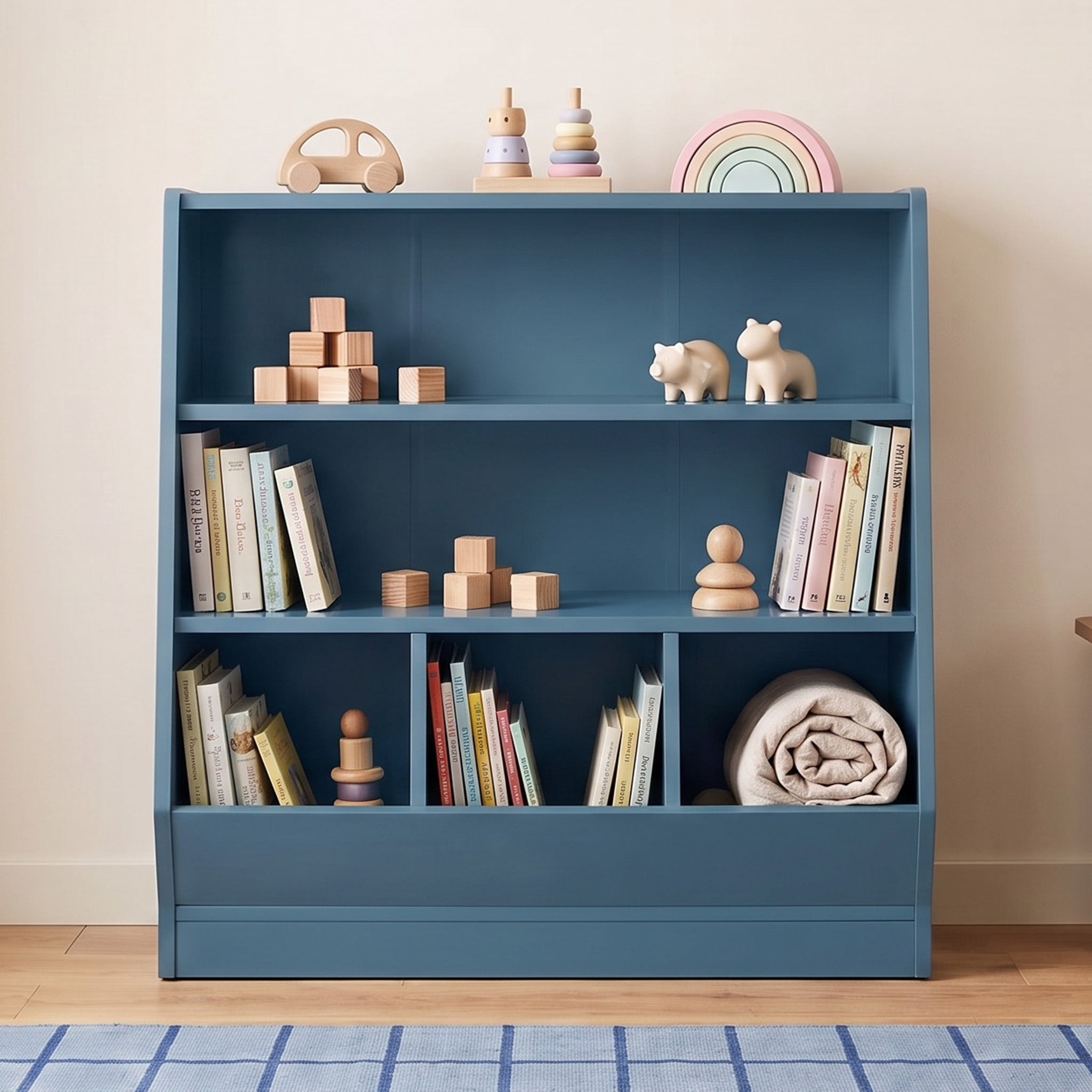 KIDS HDリマスター('95米)ーブルーレイ Mainstays Kids Bin Toy Storage and Two Shelf Bookcase, Blue