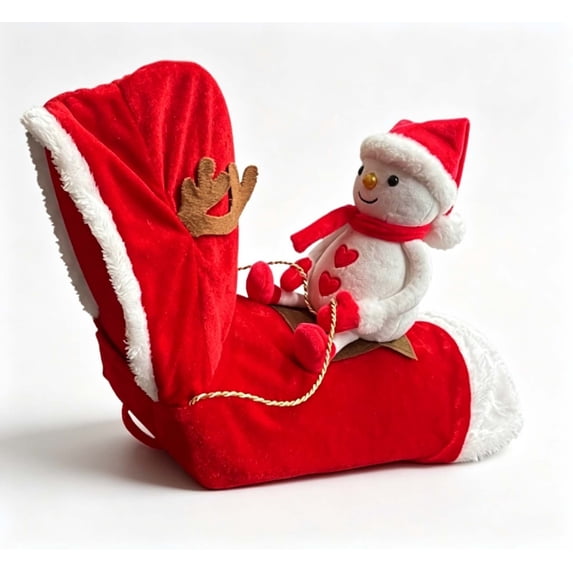 YZAPOII Snowman Rider Pet Christmas Costume, Christmas Pet Outfit, Riding Snowman Suit for Small and Medium Dogs, Cats, Red,M
