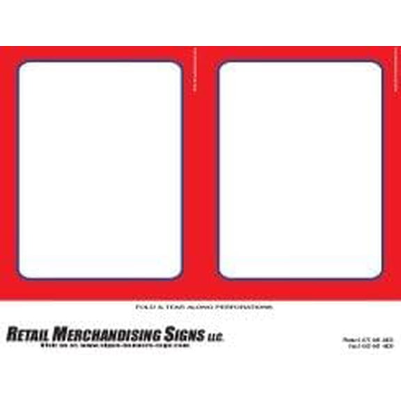 YZB218 Price Sign Laser Cards Blank Red Border" PC Printable 100 8 1/2" x 11" Sheets Per Pack Retail Supermarket Grocery Business Store Signs (5 1/2" x 7" 2up) 200 Cards