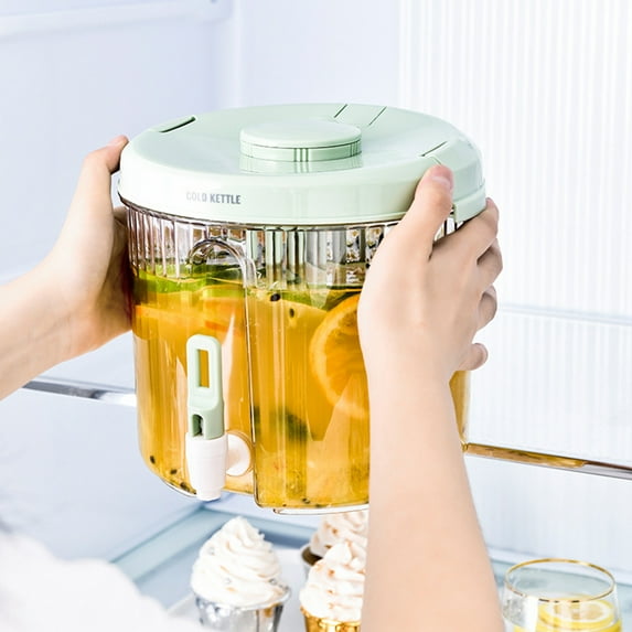 4L Cold Water Kettle with Filter Leakage Proof Large Capacity Lemonade Juice Beverage Jar Water Pitcher with Lid for Tea Juices Milk Cold or Hot Beverages
