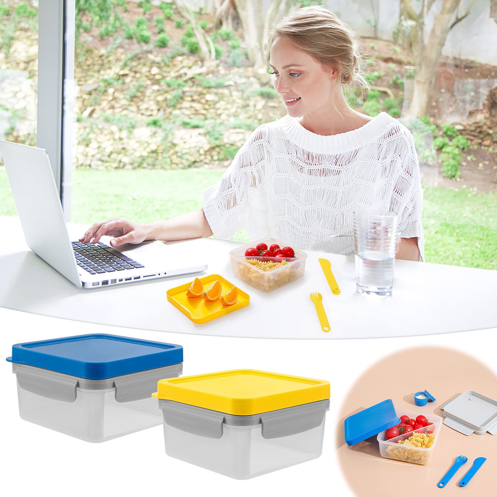 YZEGDCH Bento Box for Lunch Dishwasher/Microwave Safe Lunch Boxes for ...