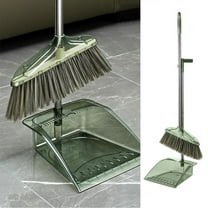 Broom with Dustpan Combo Set Long Handle Broom and Dustpan Combo Set with Dust Pan for Home Kitchen Office Lobby Floor Garden Home