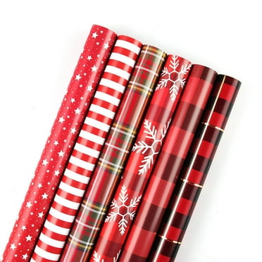 YZEGDCH Christmas Wrapping Paper Clearance,Vintage ,Giant Roll,Tear-Resistant,20"x27.8",Grid Pattern with Bow,Perfect for Wedding,Valentine's Day,Birthday,Christmas