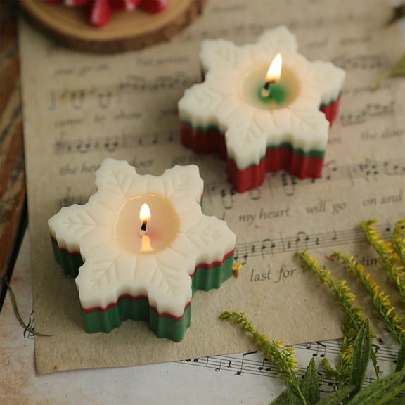 Christmas Home Candles Decoration,Winter Aroma Candle Ambiance Sensation Snowflake Christmas Candle,Christmas Gift Atmosphere Decorative