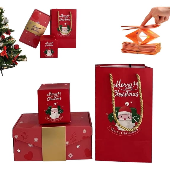 YZEGDCH Christmas Lighted Gift Boxes Xmas Decorations,Surprise Bounce Romantic Gift Box,13 Bounce Boxes,Gift Box,Gift Bag,Christmas Pathway Presents Box Holiday Party Yard Decor