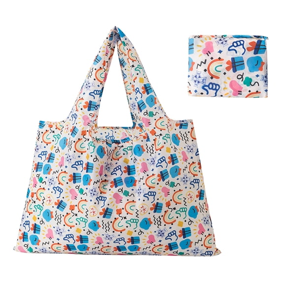 Under $10 Grocery Bags Reusable Shopping Bags Large Capacity Washable Eco-Friendly Grocery Bags Supermarket Bag Tote Bag,Oxford cloth,I