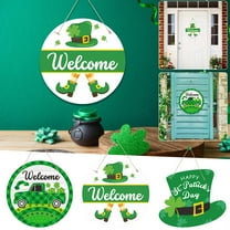 St. Patrick's Day Decorations Home Decor Saint Patricks Day Welcome Door Sign for the Home Irish Party Home Outdoor Decor for Front Door Wall Green