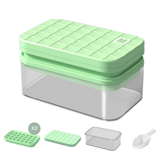 Ice Box Cube Trays with Lid Spill-Resistant Removable Lid BPA Free Ice Box Cube Mold for Whisky Cocktails Drinks Summer Essentials