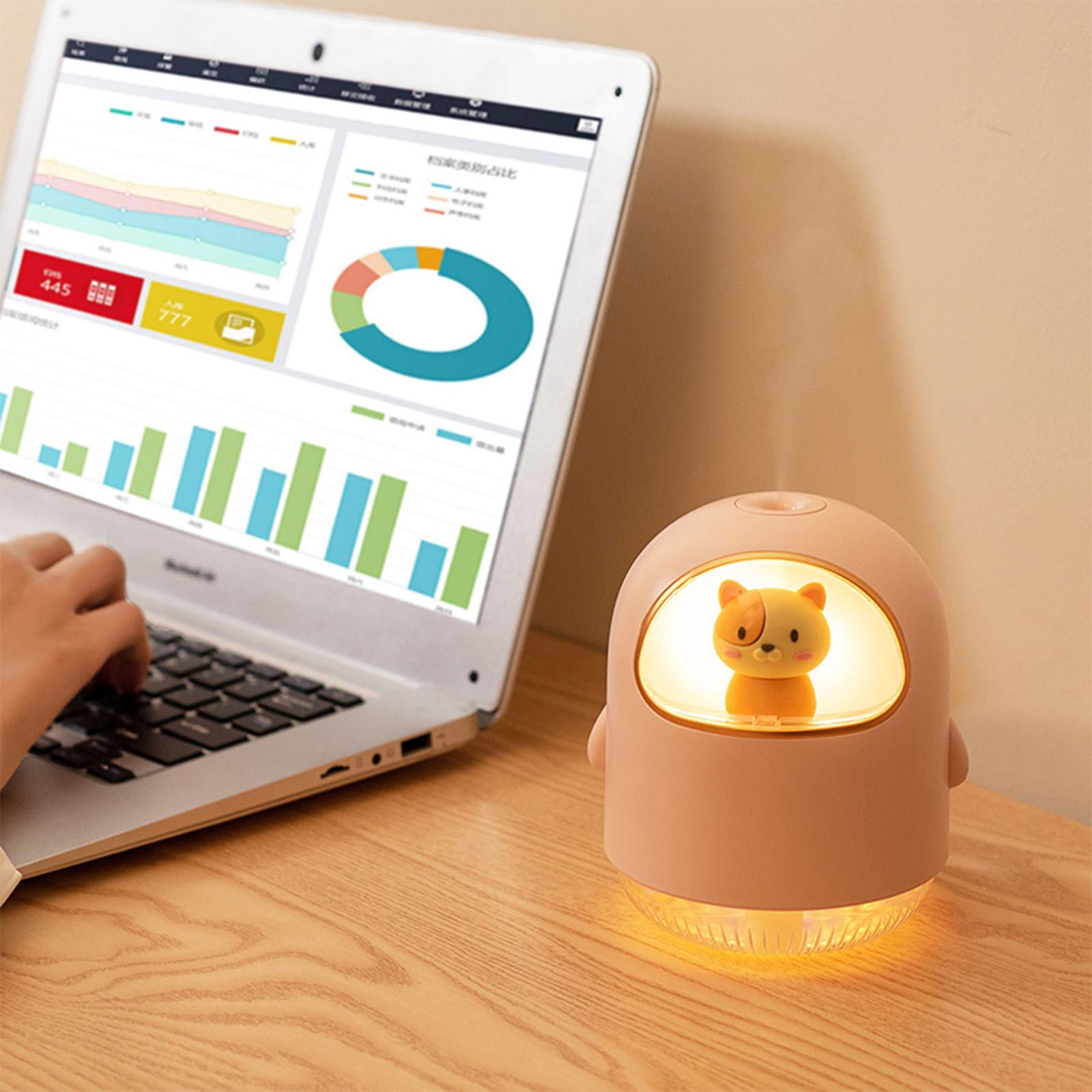 Cool Mist Humidifiers for Bedroom,Cartoon Space Cat Humidifier (Pink),Quiet Cool Mist Air Humidifier for Home Baby Nursery & Plants
