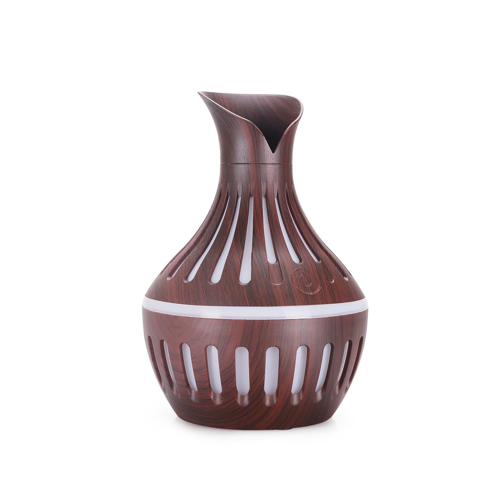 YZEGDCH Cool Mist Large Room Humidifier,Mini Humidifier with Colored Lights (Dark Wood Grain),Air Humidifier for Home Baby Nursery & Plants