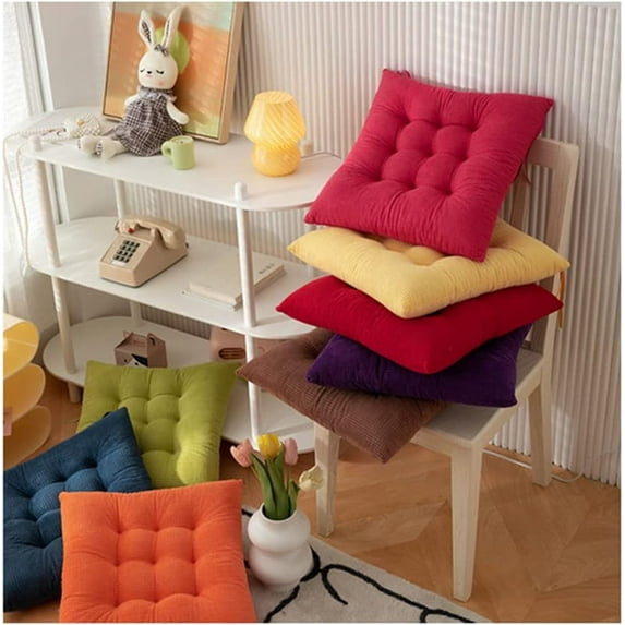 Cushion Chair Cushions for Dining Chairs Square Non-Slip Plush Thicken Seat Pillows Cushions Solid Color for Indoor Outdoor Garden Patio Home Kitchen Office
