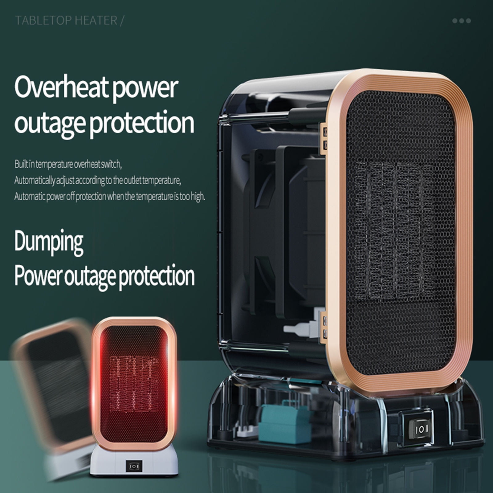 YZEGDCH Space Heaters for Indoor Use, Fast Electric Portable Ceramic Heaters, PTC Fast Heating Ceramic Room Small Heater for Bedroom, Office and Indoor Use, Winter Gifts for Family Friends