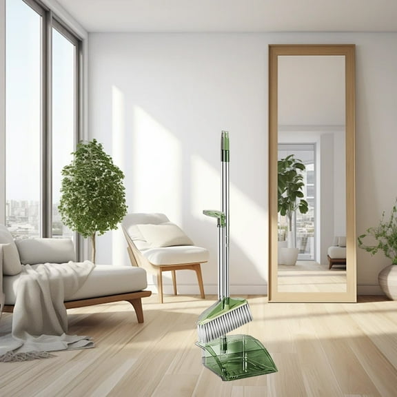 YZEGDCH Dustpans Under $10 Broom and Dustpan Set for Home Upright Standing Design Broom and Dustpan Set with Long Handle for Home Kitchen Office Lobby Floor Garden