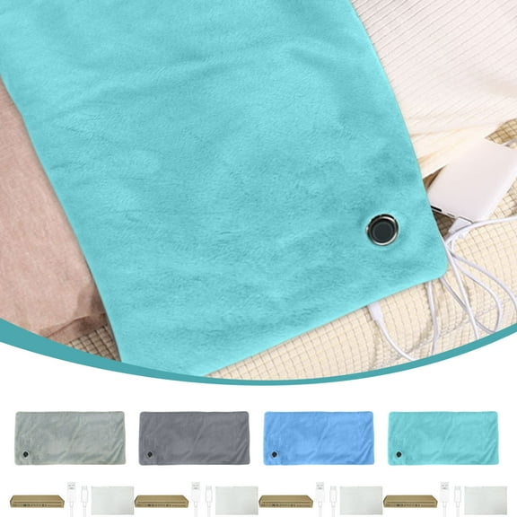 Electric Heated Winter Blanket,Cozy Soft Flannel,Heating Levels,Home Office Use,23.6"x15.7" USB Heating Pad,3 Modes,Green