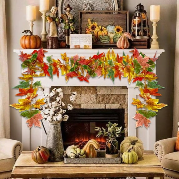 YZEGDCH Flower Fall Decorations for Home - Halloween Decor - Artificial Hanging Fall Vines for Home Thanksgiving Fireplace Farmhouse Porch Indoor Outdoor