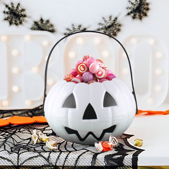 YZEGDCH Halloween Cauldron Bucket, Halloween Pumpkin Candy Dish Candies and Cookies and Fall Décor Display
