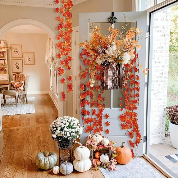 YZEGDCH Halloween Fall Decorations for Home - Halloween Decor - Artificial Hanging Fall Vines for Home Thanksgiving Fireplace Farmhouse Porch Indoor Outdoor