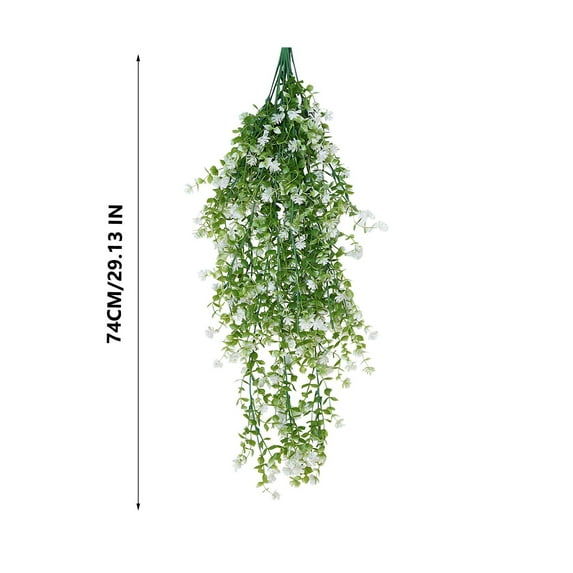 YZEGDCH Hanging Flowers Faux White Flower Vines Hanging Plant Decor Greenery Garland Plastic Plants for Indoor Outdoor Wall Garden Wedding Home Party Christmas Decor