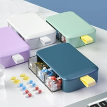 Home Health Care Weekly Pill Organizer Easy to Open Large Capacity Portable Travel Pill Box Reusable Medicine Dispensers for Medicine Vitamin Fish Oil Supplements