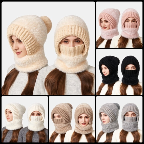 YZEGDCH Khai Balaclava Winter Ski Mask for Men and Women Windproof Hooded Scarf Neck Warmer Scarf Helmet Hood Cold Weather Set, Gift for Women Men