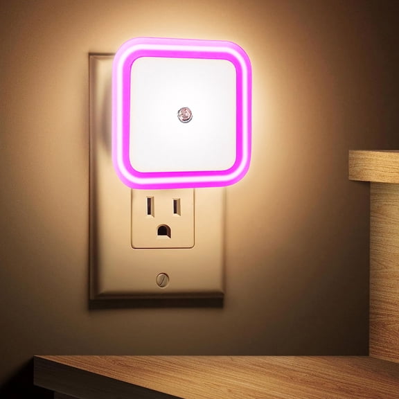 YZEGDCH LED Night Light Lamp with Smart Sensor Dusk to Dawn Sensor Daylight White, 0.5W Plug-in(Pink) Lamp