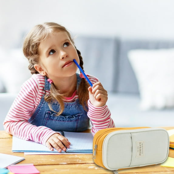 Large Pencil Case Fall Big Capacity Colored Pencil Case with Compartments for Bo-ys Gi-rl Ki-ds St*dents Ch-ildren Office Supplies