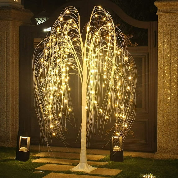 YZEGDCH Lighted Willow Tree, 4FT 216 LED Perfect Willow Tree with Warm White Fairy Lights for Outdoor Indoor Decor, Twig Tree Wedding Festival Home Garden Party Christmas Decoration