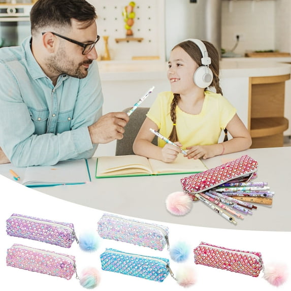 Pencil Case Organizer Pen Cases Organizer for Adult Stationary Pouch Makeup Bag for Bo-ys Gi-rl Ki-ds St*dents Ch-ildren Office Supplies,under $5