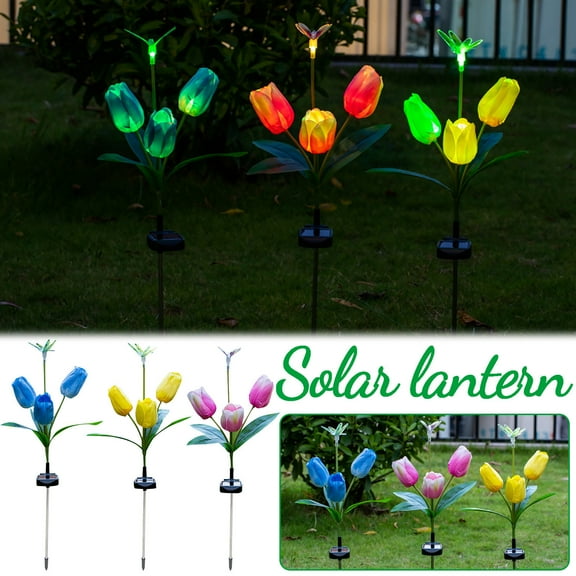Solar Lights,4 Led Flower Color LED Garden Decoration Land Scape