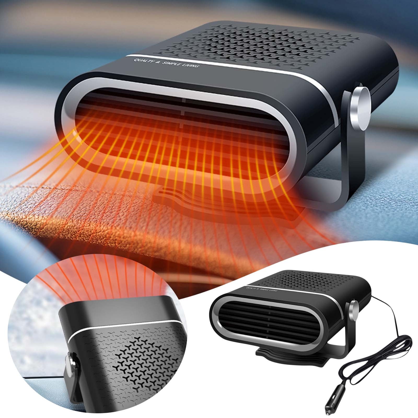 YZEGDCH Space Heaters for Indoor Use Clearance,Vehicle Mounted Heater High-power Winter Car Windshield Demister,Fast Heating,Low Noise,Ideal for Home Dorm Office Kitchen
