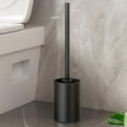 thumbnail image 1 of Toilet Brush and Holder Set Bath Compact Toilet Bowl Brush Set with Long Handle Bathroom Cleaning Supplies, 1 of 7