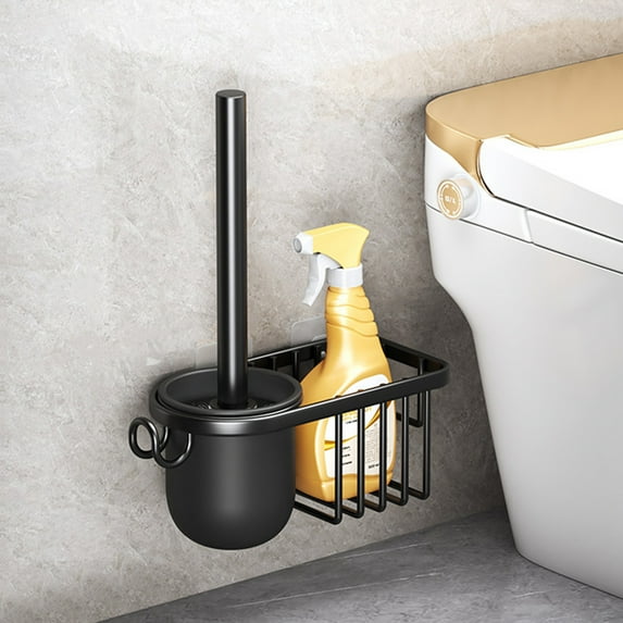 Toilet Brush and Holder Set Week Compact Wall Mounted Free Standing Toilet Brush Set Bathroom Cleaning Tool