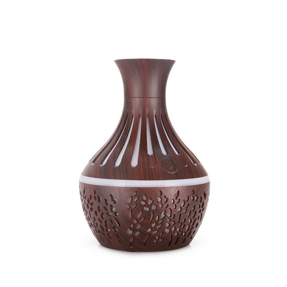 Ultrasonic Humidifier for Home,Mini Humidifier with Colored Lights (Dark Wood Grain),Small Quiet Air Portable Humidifiers