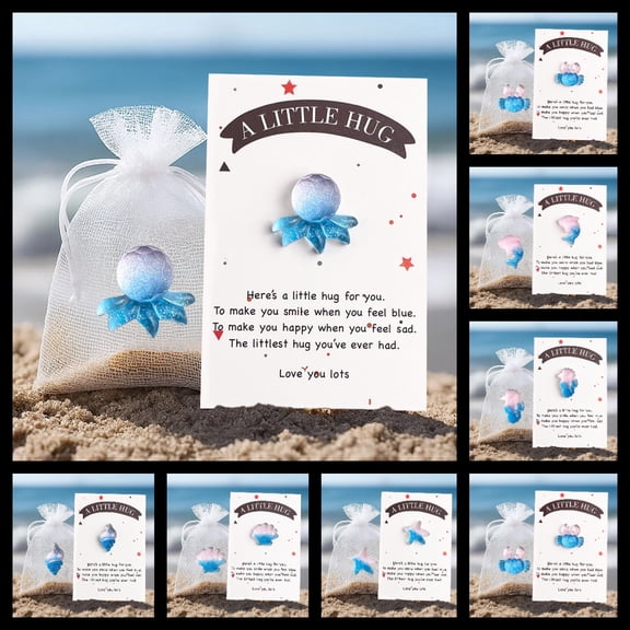 YZEGDCH Valentines Pocket Hug Octopus with Greeting for K*ids, Little Heart Pocket Hug Token, Long Distance Relationship Gifts, Thinking of You Gifts for Women Men Him Her, Under 5 Dollars!