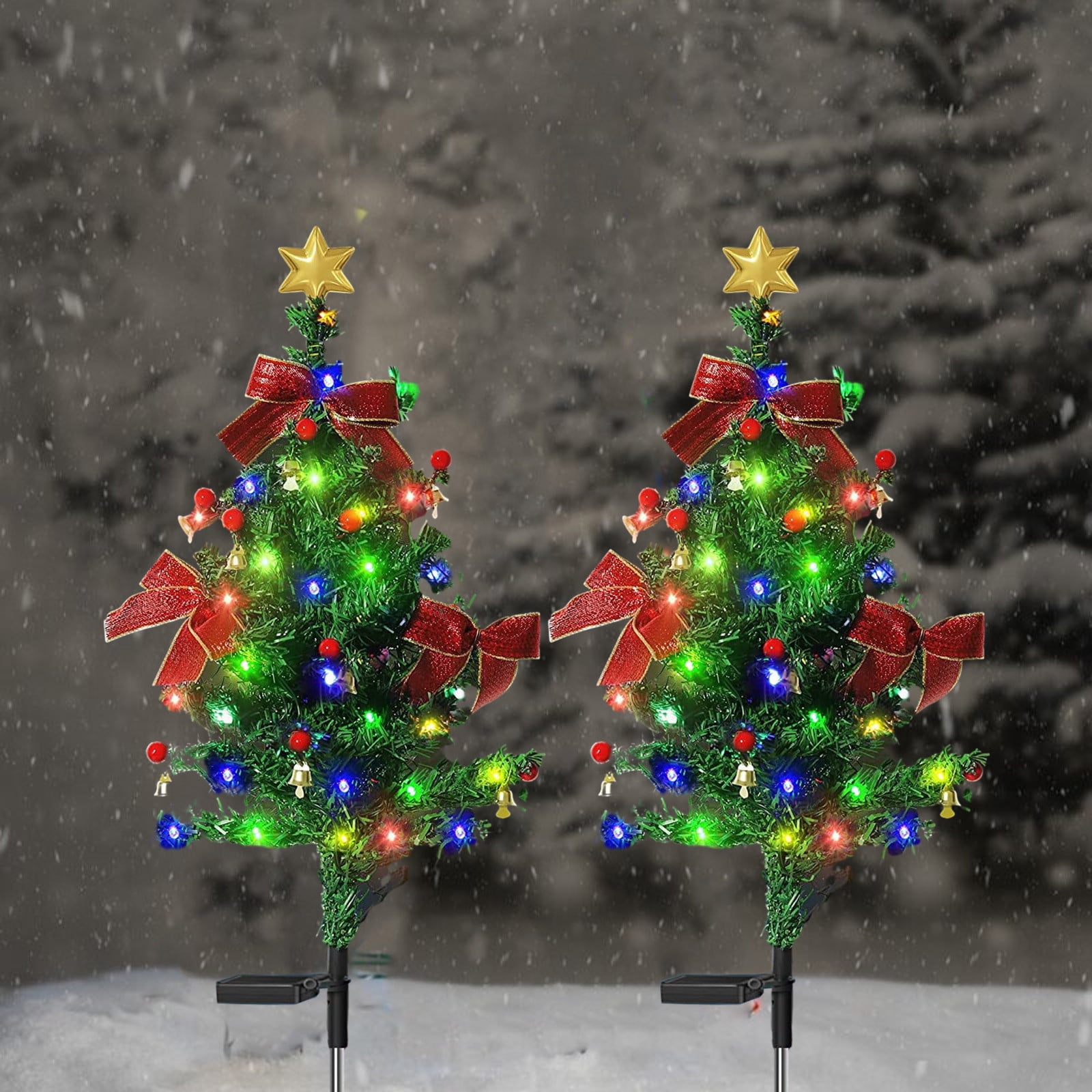 Waterproof Solar Garden Lights,Backyard Garden Patio Decor,Solar Christmas Decoration Light LED Christmas Tree Plug In Light Outdoor Garden Decoration Light