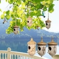 thumbnail image 1 of YZEGDCH Wild Birds Hopper Feeder,Bird House Bird Feeder Wooden Exterior Hanging Bird House Hut,Patio and Outdoor Decor, 1 of 5