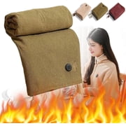 YZEGDCH Winter Portable Heated Shawl - Soft Zippe Heated Blanket, Wearable Cordless Graphene Warming Wrap, Portable Wireless Heating for Home Office, Christmas Gifts for Kid Family Friends