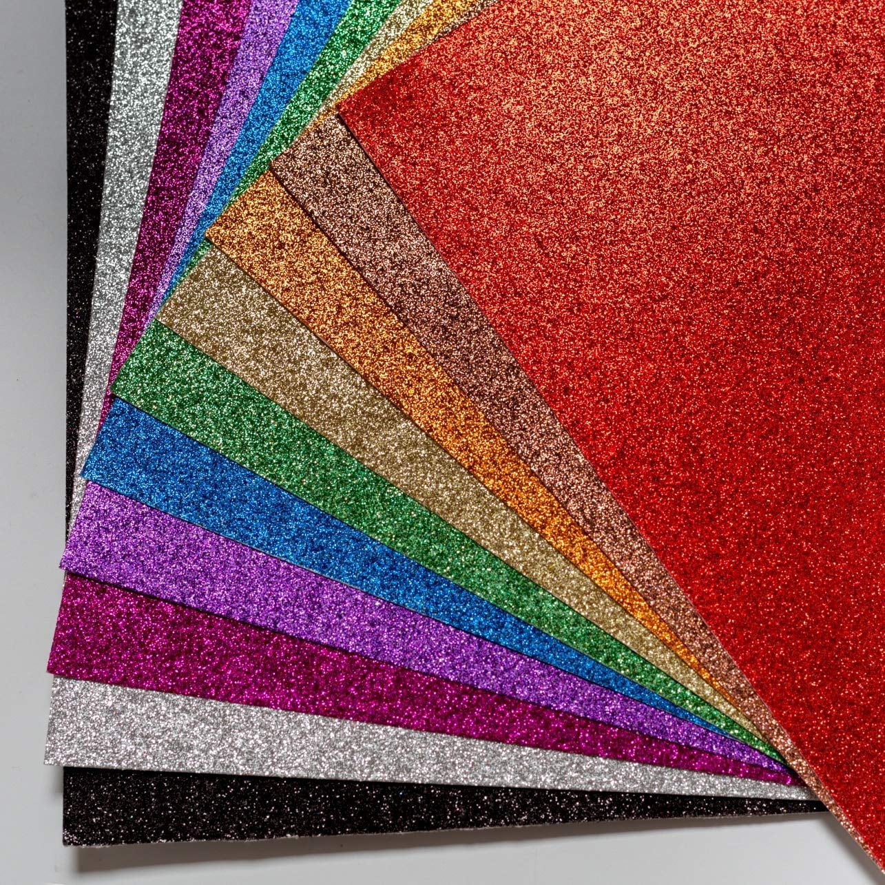 Glitter Cardstock Paper - No-Shed Shimmer Paper, 12x12 Inch, 250 GSM, 10 Sheets (White)