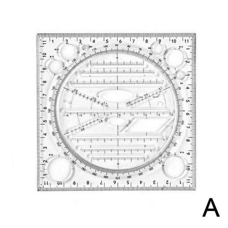 Multifunction Rotatable Drawing Template Ruler Mathematics Stereo Geometric  Ellipse Circle Art Design Drafting Measuring Tool