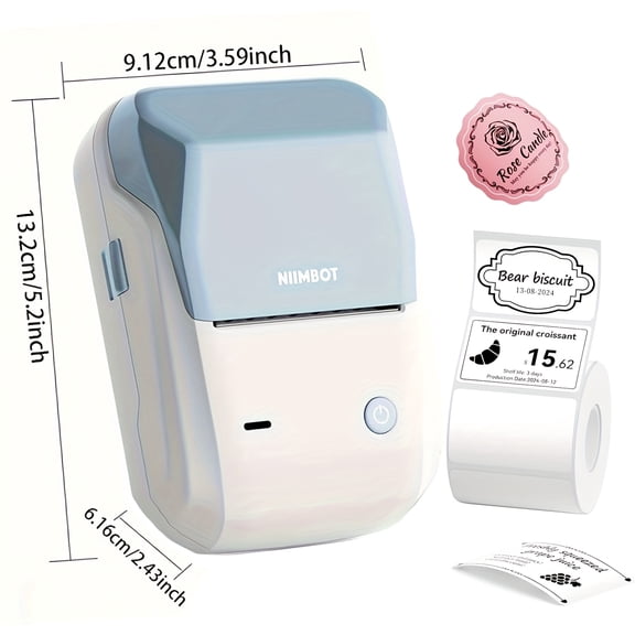 YZHENDEC B1 Label Maker with Tape, 2 Inch Wireless Connection Portable Label Printer Easy to Use for Home, Office, Business, Compatible with Phones & PC