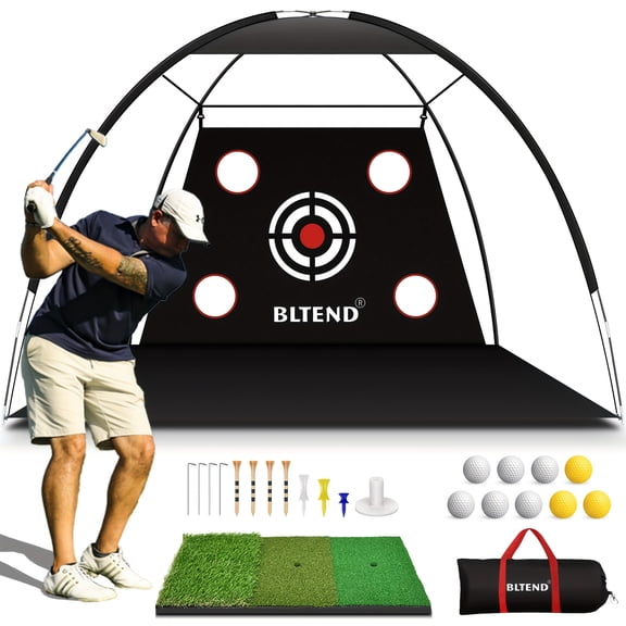 YZHENDEC Golf Net - 10x7ft Golf Practice Nets for Backyard Driving, Golf Hitting Training Net for Indoor Outdoor Use - Golf Training Equipment