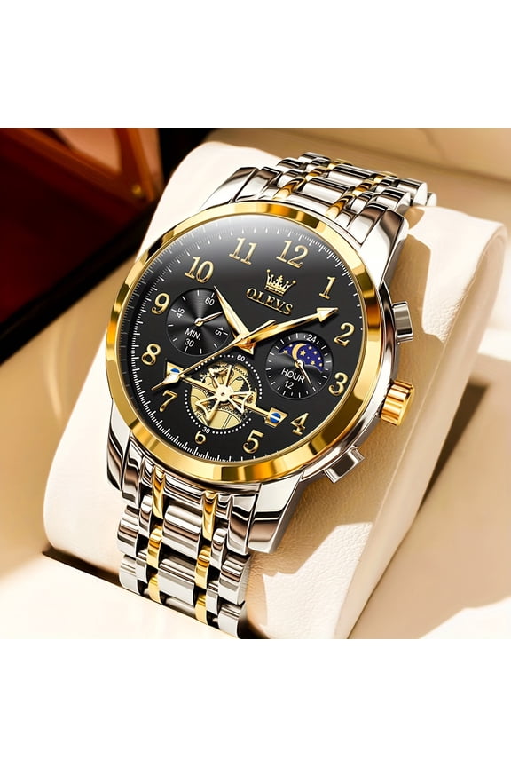 YZHENDEC Watches for Men Easy to Read Dress Classic with Calendar Business Dress Luxury Big Face Men Black Watch Luminous Mens Wrist Watch Stainless Steel Watch