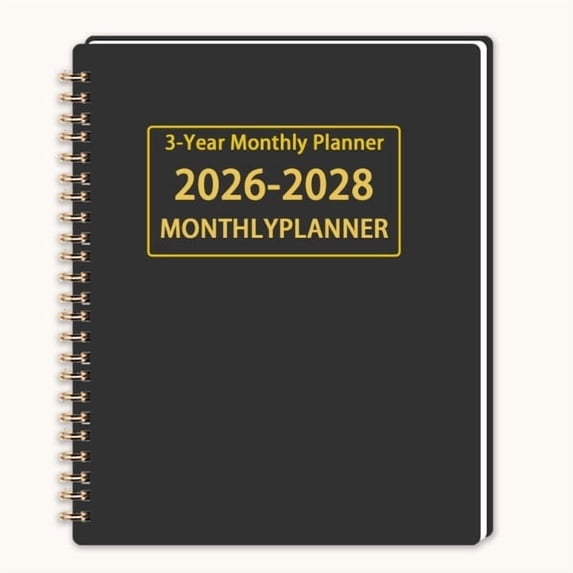 YZHMYR 3-Year Monthly Planner 2026-2027-2028 Undated Organizer 36-Month Thick 120gsm Paper Leather Cover Elastic Closure for Office Home Professional Student Long-Term Goal Tracking Productivity Plan