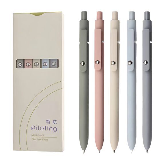 YZHMYR 5PCS Rollerball Gel Pens Multicolor Quick-Drying Ink Press Fidget Design Ergonomic Roller Clip with Refills Smudge-Proof Carbon Pen for Students Office Note-Taking Journaling Doodling