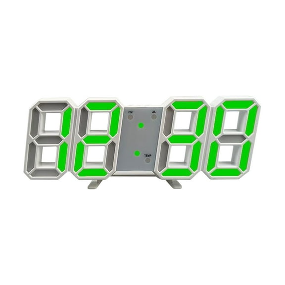 YZHMYR 9.1In 3D Smart Stereo LED Alarm Clock Time Date Temperature Display 3-Level Brightness Auto Night Dimming Mode Mute Operation Back to School Supplies Office Bedroom Wake-Up Essential Accessory