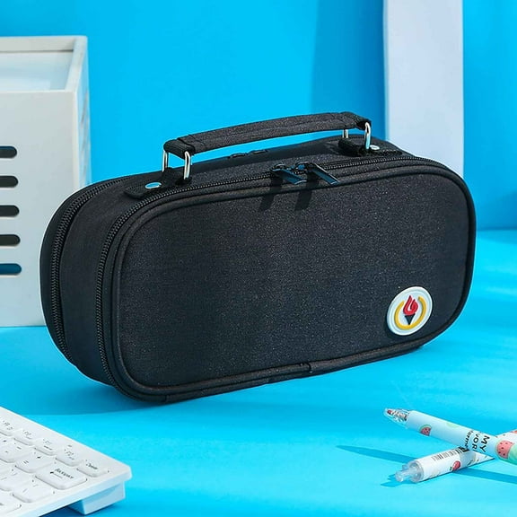 YZHMYR 9.8In Large Capacity 3-Pocket Pen Bag Double Zipper Camouflage Print Washable Nylon Multi-Functional Stationery Storage Pouch Back to School Supplies Office Student Travel Essentials Accessory